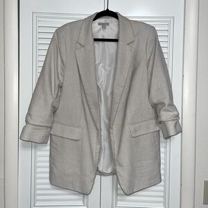 Women's Light Gray Quarter Lined Sleeve Blazer